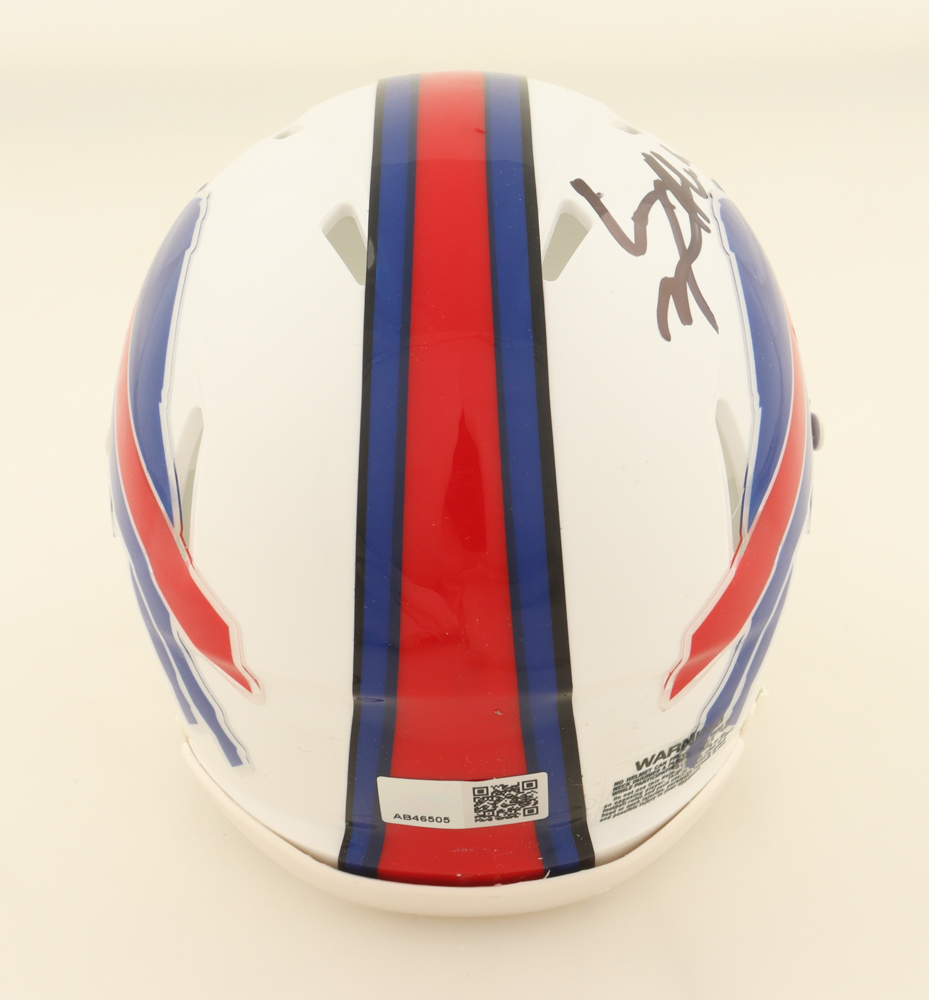 Connor McGovern Signed Bills Speed Mini Helmet (TSE) at PristineAuction.com Connor McGovern Signed Bills Speed Mini Helmet (TSE) at PristineAuction.com