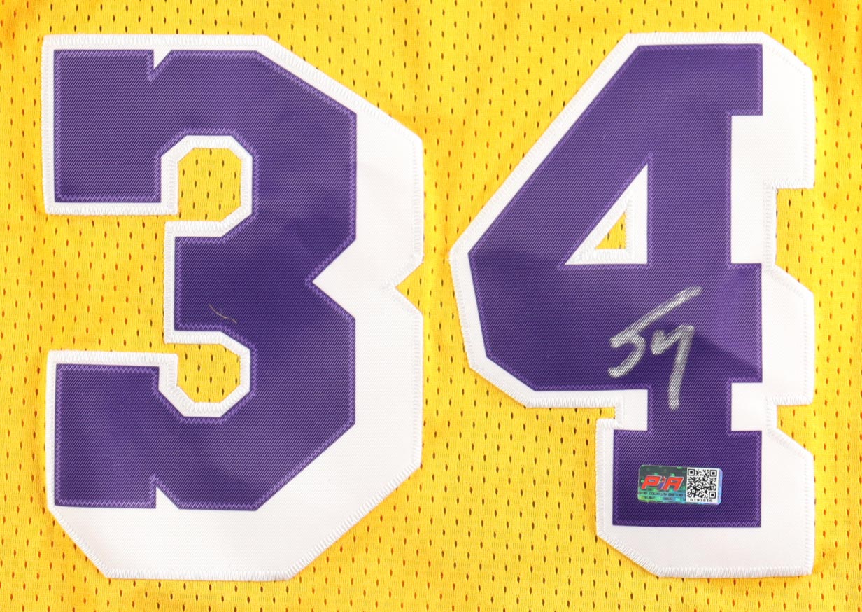Shaquille O'Neal Signed Lakers Jersey (PIA) at PristineAuction.com Shaquille O'Neal Signed Lakers Jersey (PIA) at PristineAuction.com