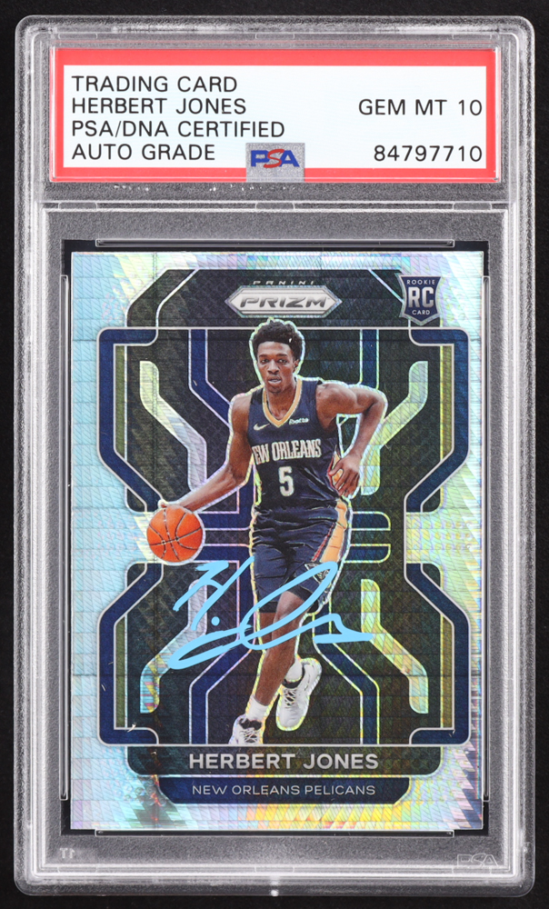 Herbert Jones Signed 2021-22 Panini Prizm Prizms Pulsar #329 RC (PSA | Autograph Graded PSA 10) at PristineAuction.com Herbert Jones Signed 2021-22 Panini Prizm Prizms Pulsar #329 RC (PSA | Autograph Graded PSA 10) at PristineAuction.com