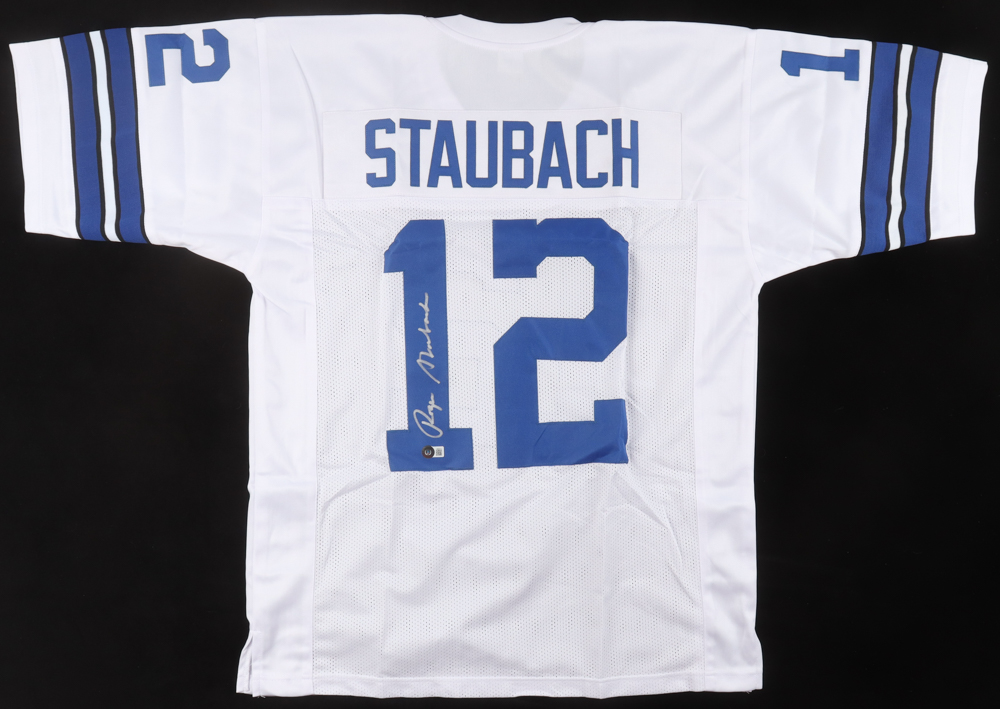 Roger Staubach Signed Cowboys Jersey (Beckett) at PristineAuction.com Roger Staubach Signed Cowboys Jersey (Beckett) at PristineAuction.com