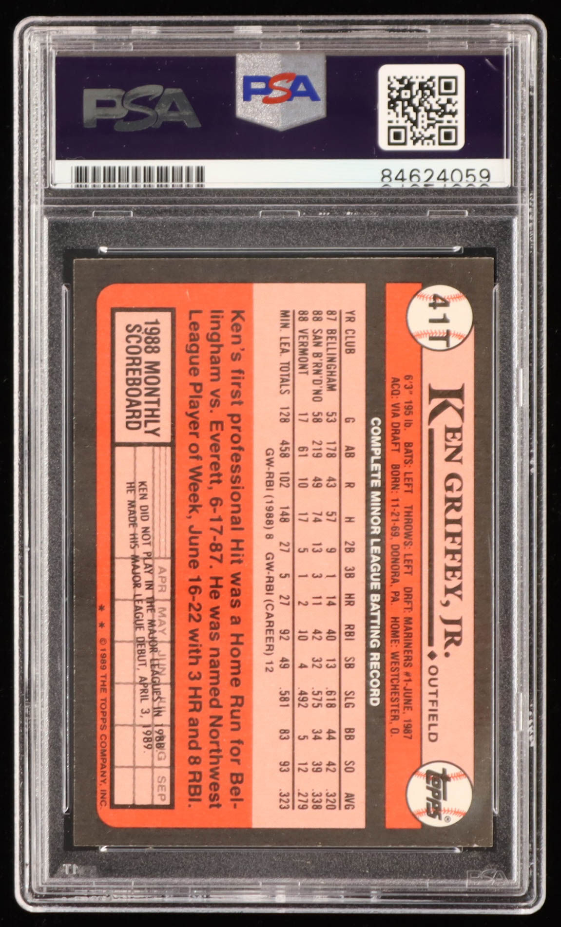 Ken Griffey Jr. Signed 1989 Topps Traded #41T RC (PSA | Autograph Graded PSA 10) at PristineAuction.com Ken Griffey Jr. Signed 1989 Topps Traded #41T RC (PSA | Autograph Graded PSA 10) at PristineAuction.com