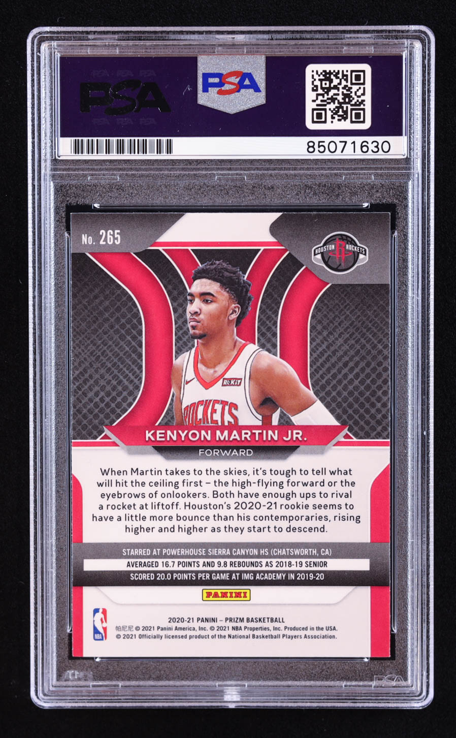 Kenyon Martin Jr. Signed 2020-21 Panini Prizm #265 RC (PSA | Auto 10) at PristineAuction.com Kenyon Martin Jr. Signed 2020-21 Panini Prizm #265 RC (PSA | Auto 10) at PristineAuction.com