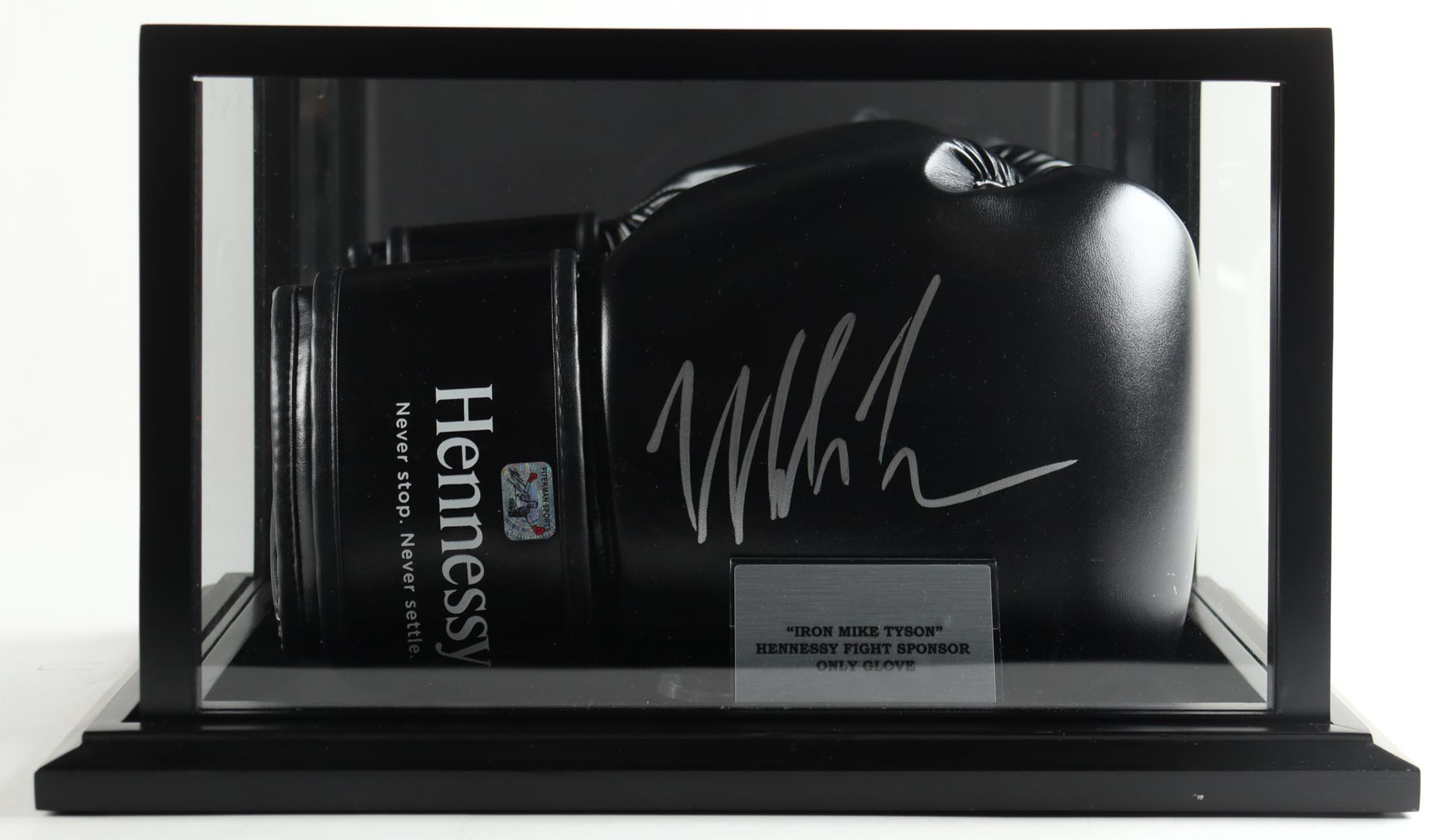 Mike Tyson Signed Hennessy Boxing Glove With Display Case (Tyson) at PristineAuction.com Mike Tyson Signed Hennessy Boxing Glove With Display Case (Tyson) at PristineAuction.com