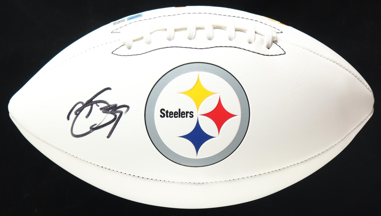 Minkah Fitzpatrick Signed Steelers Logo Football (TSE) at PristineAuction.com Minkah Fitzpatrick Signed Steelers Logo Football (TSE) at PristineAuction.com