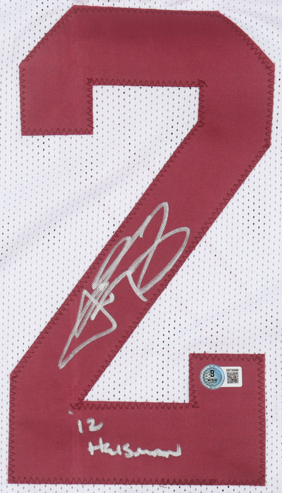 Johnny Manziel Signed Jersey Inscribed "2012 Heisman" (Beckett) at PristineAuction.com Johnny Manziel Signed Jersey Inscribed "2012 Heisman" (Beckett) at PristineAuction.com