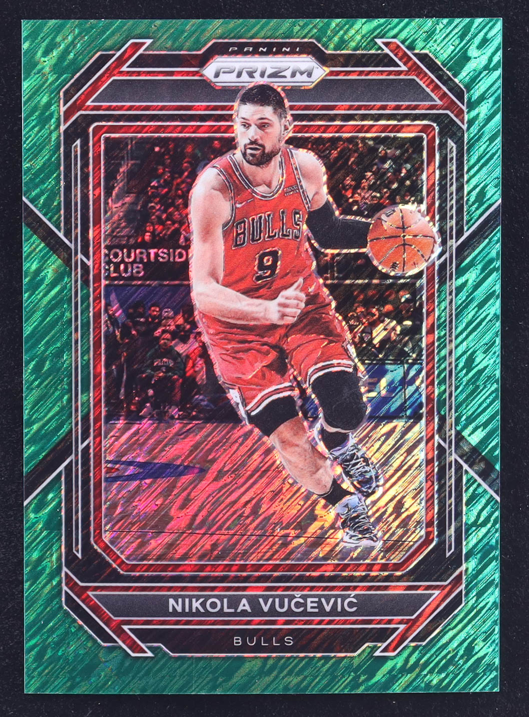 Nikola Vucevic 2022-23 Panini Prizm Prizms Green Shimmer FOTL #80 #3/5 at PristineAuction.com Nikola Vucevic 2022-23 Panini Prizm Prizms Green Shimmer FOTL #80 #3/5 at PristineAuction.com