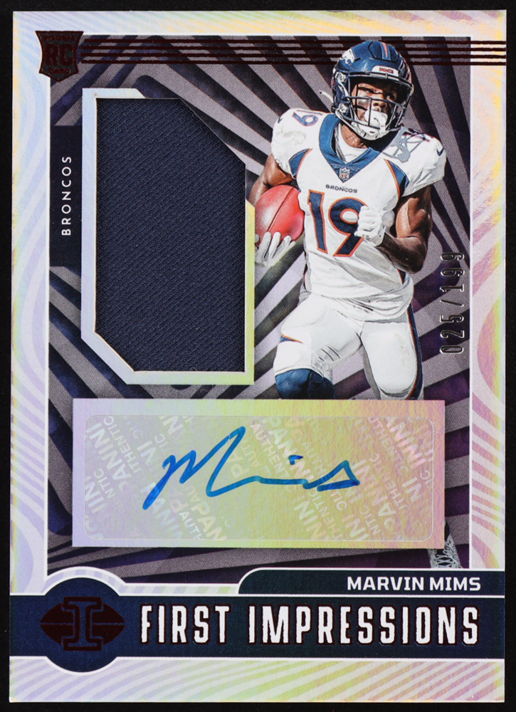 Marvin Mims 2023 Panini Illusions Red First Impressions Autograph #25/199 #124 RC
