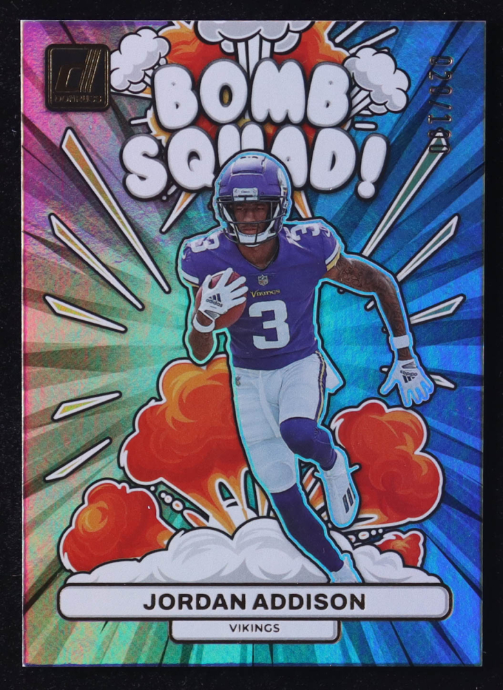 Jordan Addison 2023 Donruss Bomb Squad Holo #13 RC #20/100