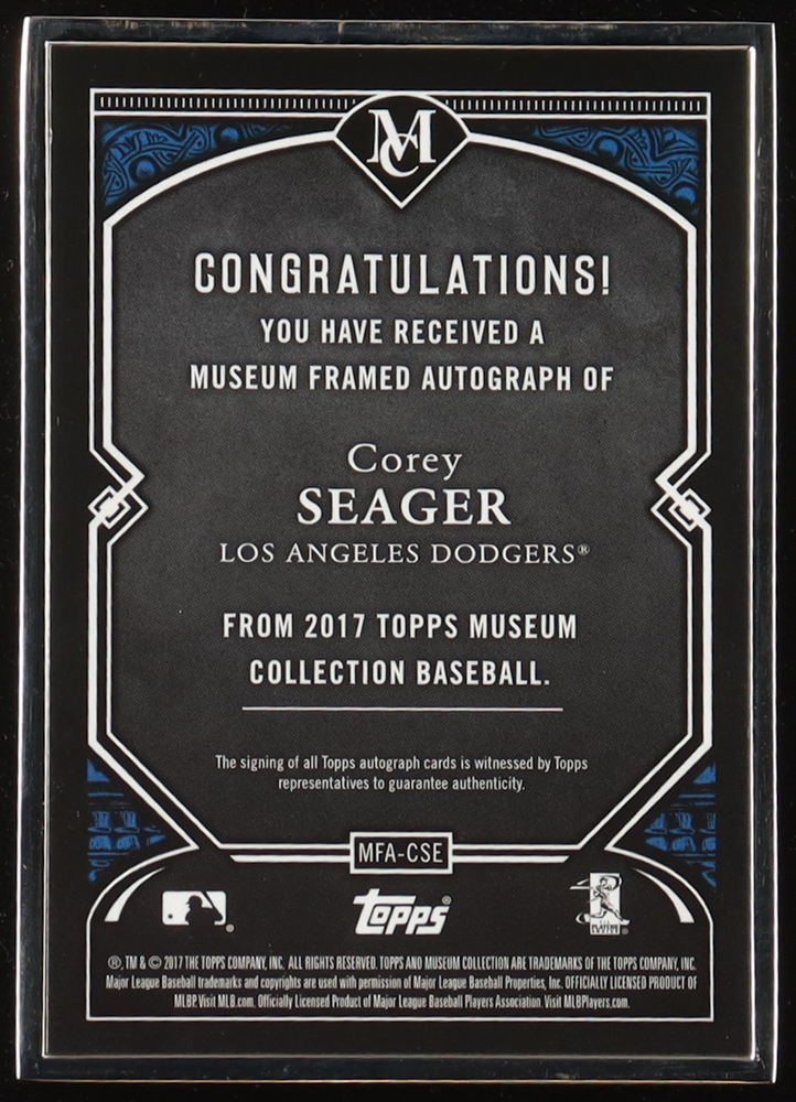 Corey Seager 2017 Topps Museum Collection Framed Museum Collection Autographs #MFACSE #01/15 at PristineAuction.com Corey Seager 2017 Topps Museum Collection Framed Museum Collection Autographs #MFACSE #01/15 at PristineAuction.com