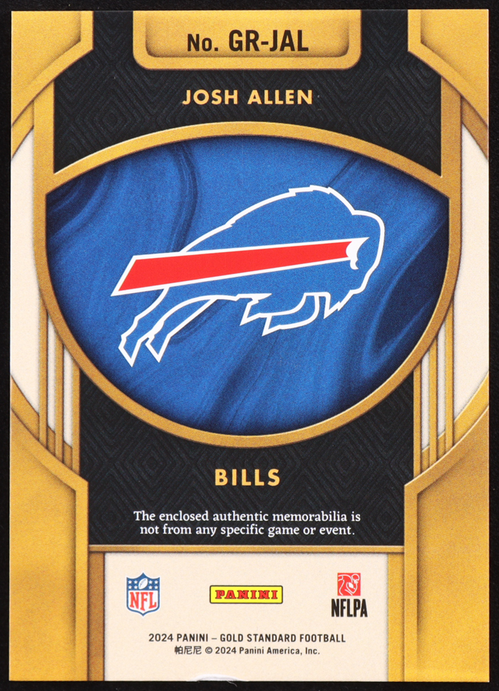 Josh Allen 2023 Panini Gold Standard Rush #GR-JA #278/299 at PristineAuction.com Josh Allen 2023 Panini Gold Standard Rush #GR-JA #278/299 at PristineAuction.com