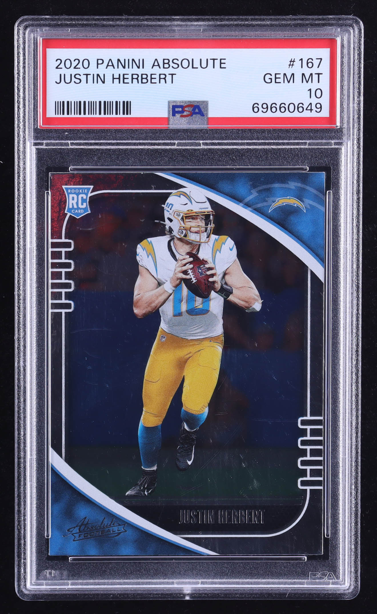 Justin Herbert 2020 Absolute #167 RC (PSA 10) at PristineAuction.com Justin Herbert 2020 Absolute #167 RC (PSA 10) at PristineAuction.com