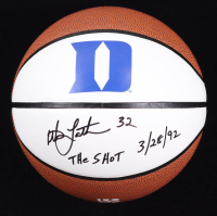 Christian Laettner Signed Duke Blue Devils Logo Basketball Inscribed "The Shot 3/28/92" (Schwartz) at PristineAuction.com