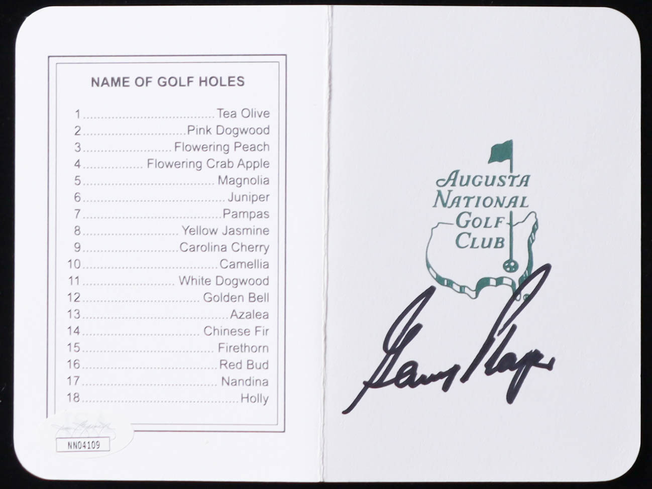 Gary Player Signed Masters Tournament Scorecard (JSA) at PristineAuction.com Gary Player Signed Masters Tournament Scorecard (JSA) at PristineAuction.com