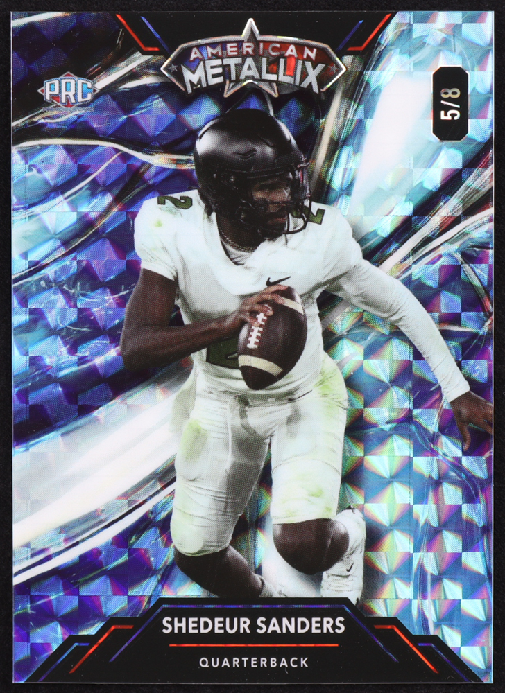 Shedeur Sanders 2023 Wild Card Metallix Blue Scope #WMGSS RC #5/8 at PristineAuction.com Shedeur Sanders 2023 Wild Card Metallix Blue Scope #WMGSS RC #5/8 at PristineAuction.com