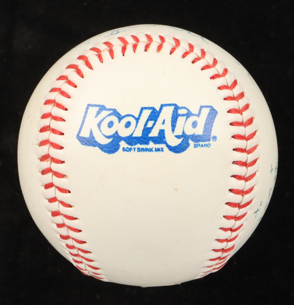 Billy Martin Signed Yankees Kool-Aid Logo Baseball & 1952 Topps #175 RC Inscribed "Best of Luck" With A Display Case (JSA) at PristineAuction.com Billy Martin Signed Yankees Kool-Aid Logo Baseball & 1952 Topps #175 RC Inscribed "Best of Luck" With A Display Case (JSA) at PristineAuction.com