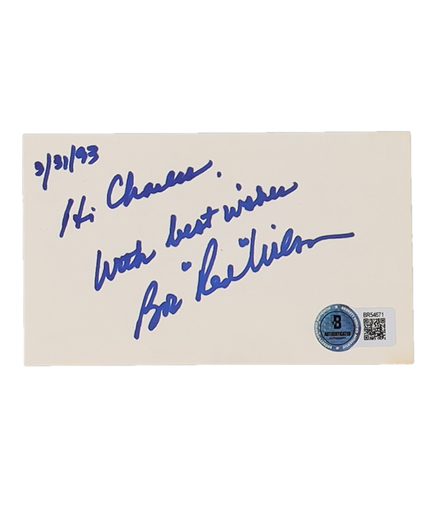 Bob "Red" Wilson Signed 3x5 Index Card with Handwritten, Personalized Note (Beckett) at PristineAuction.com Bob "Red" Wilson Signed 3x5 Index Card with Handwritten, Personalized Note (Beckett) at PristineAuction.com
