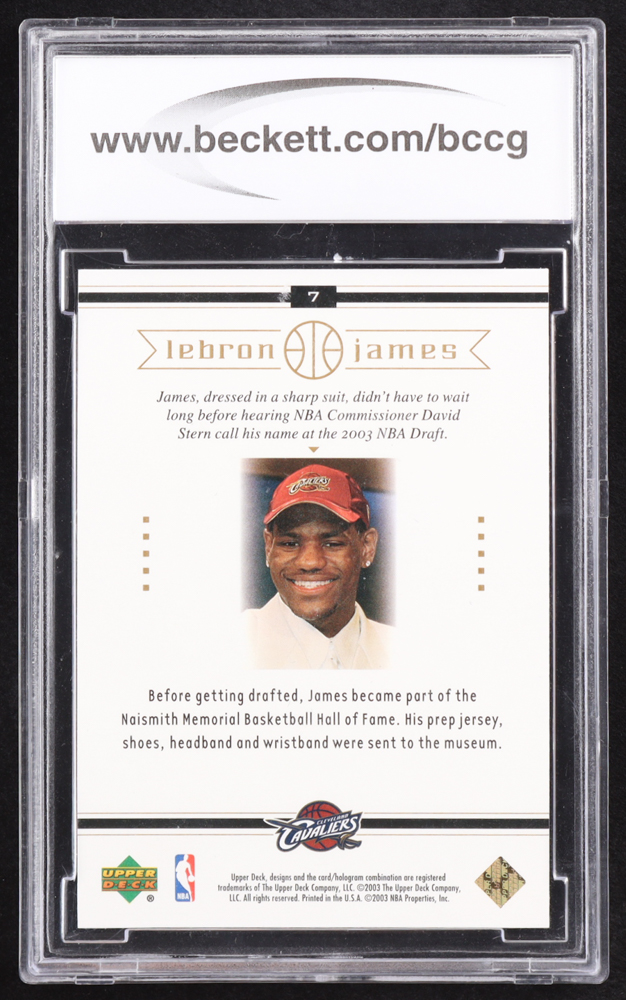 LeBron James 2003 Upper Deck LeBron James Box Set #7 RC / High School Superstar (BCCG 10) at PristineAuction.com LeBron James 2003 Upper Deck LeBron James Box Set #7 RC / High School Superstar (BCCG 10) at PristineAuction.com