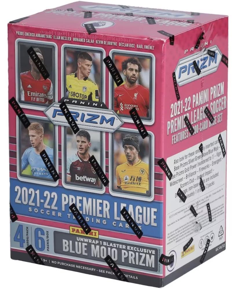 2021-22 Panini Prizm Premier League Soccer Blaster Box with (6) Packs at PristineAuction.com 2021-22 Panini Prizm Premier League Soccer Blaster Box with (6) Packs at PristineAuction.com