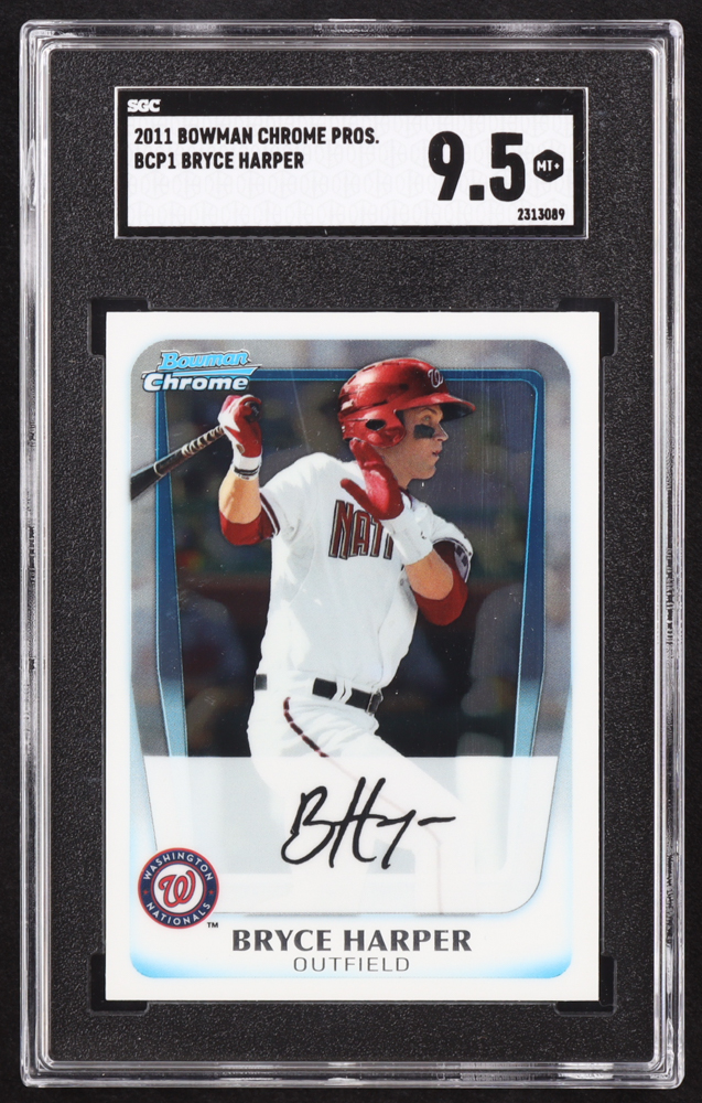 Bryce Harper 2011 Bowman Chrome Prospects #BCP1 RC (SGC 9.5) at PristineAuction.com Bryce Harper 2011 Bowman Chrome Prospects #BCP1 RC (SGC 9.5) at PristineAuction.com