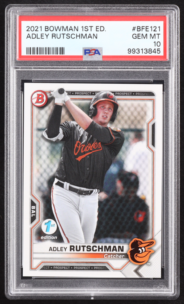 thumbnail image 2 of 2021 Bowman Adley Rutschman #1 Draft Pick Rookie Card – BD-31, Baltimore Orioles, Top Prospect 2 of 2
