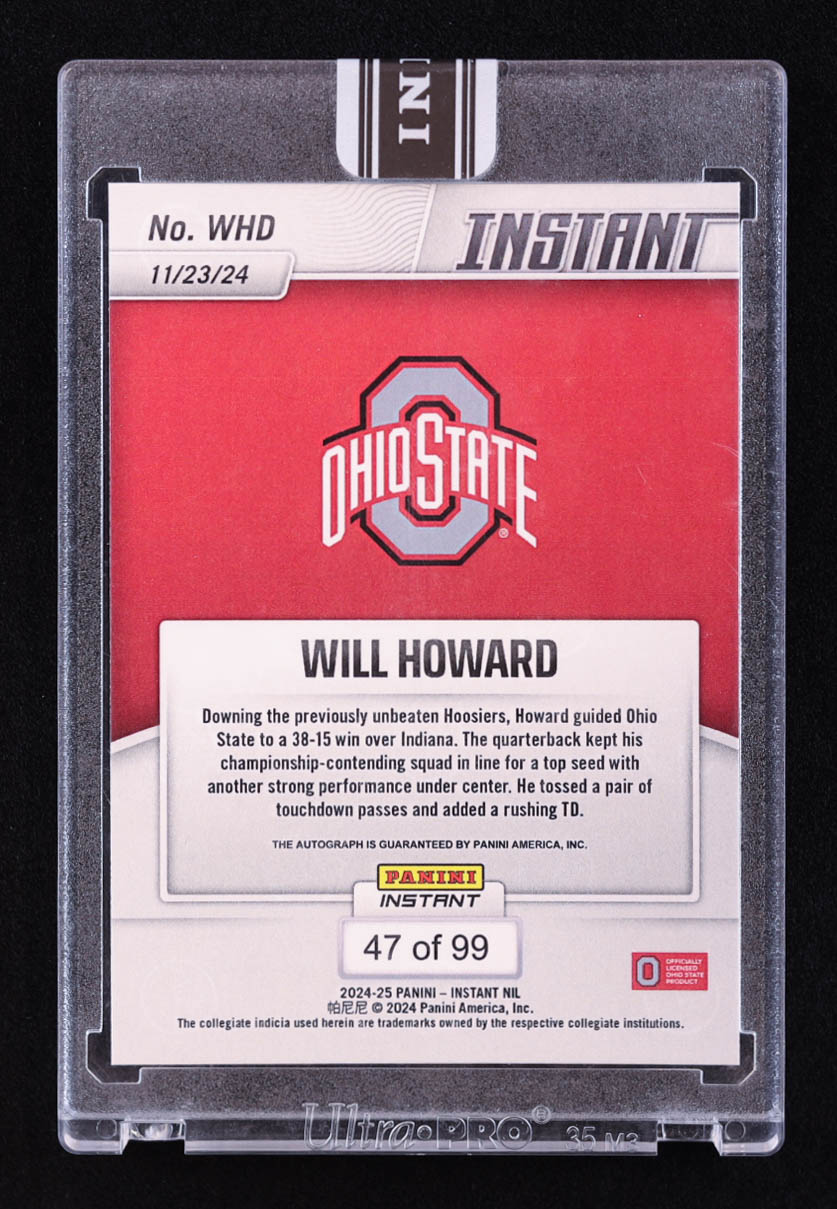 Will Howard 2024 Panini Instant NIL Signatures #WHD at PristineAuction.com Will Howard 2024 Panini Instant NIL Signatures #WHD at PristineAuction.com