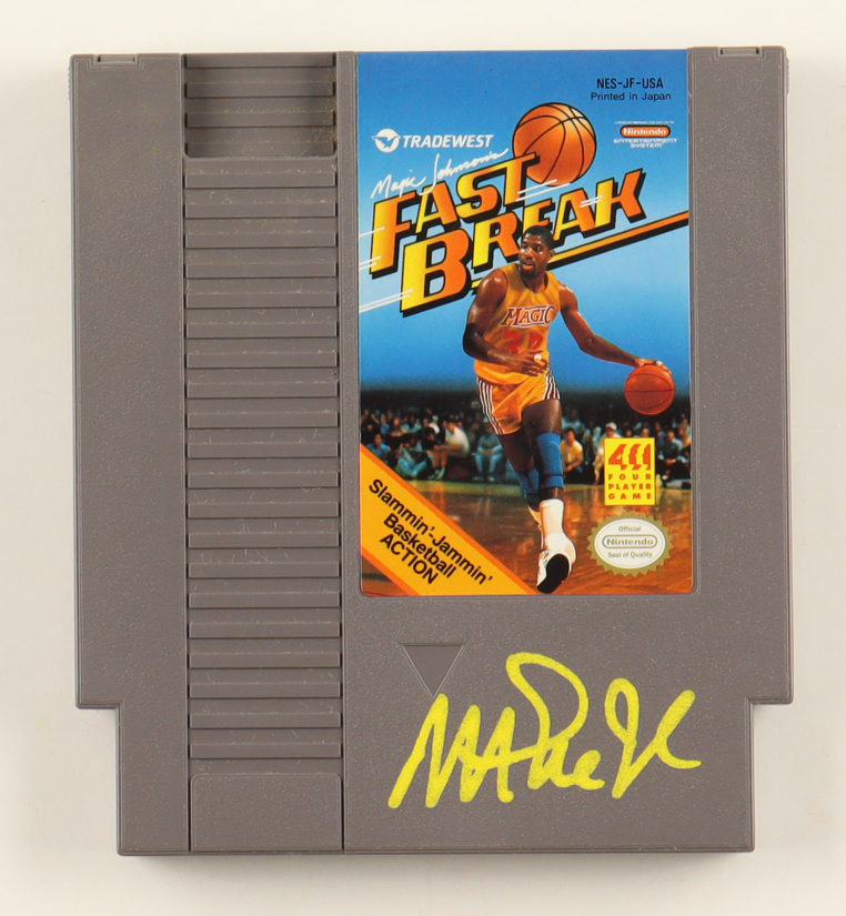 Magic Johnson Signed Nintendo "Fast Break" Video Game Cartridge (Beckett) at PristineAuction.com Magic Johnson Signed Nintendo "Fast Break" Video Game Cartridge (Beckett) at PristineAuction.com