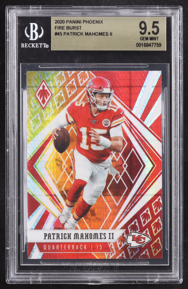 Patrick Mahomes II 2020 Panini Phoenix Fire Burst #45 (BGS 9.5) at PristineAuction.com Patrick Mahomes II 2020 Panini Phoenix Fire Burst #45 (BGS 9.5) at PristineAuction.com