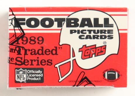 1989 Topps Football "Traded" Series Box With (132) Cards (BBCE) at PristineAuction.com 1989 Topps Football "Traded" Series Box With (132) Cards (BBCE) at PristineAuction.com