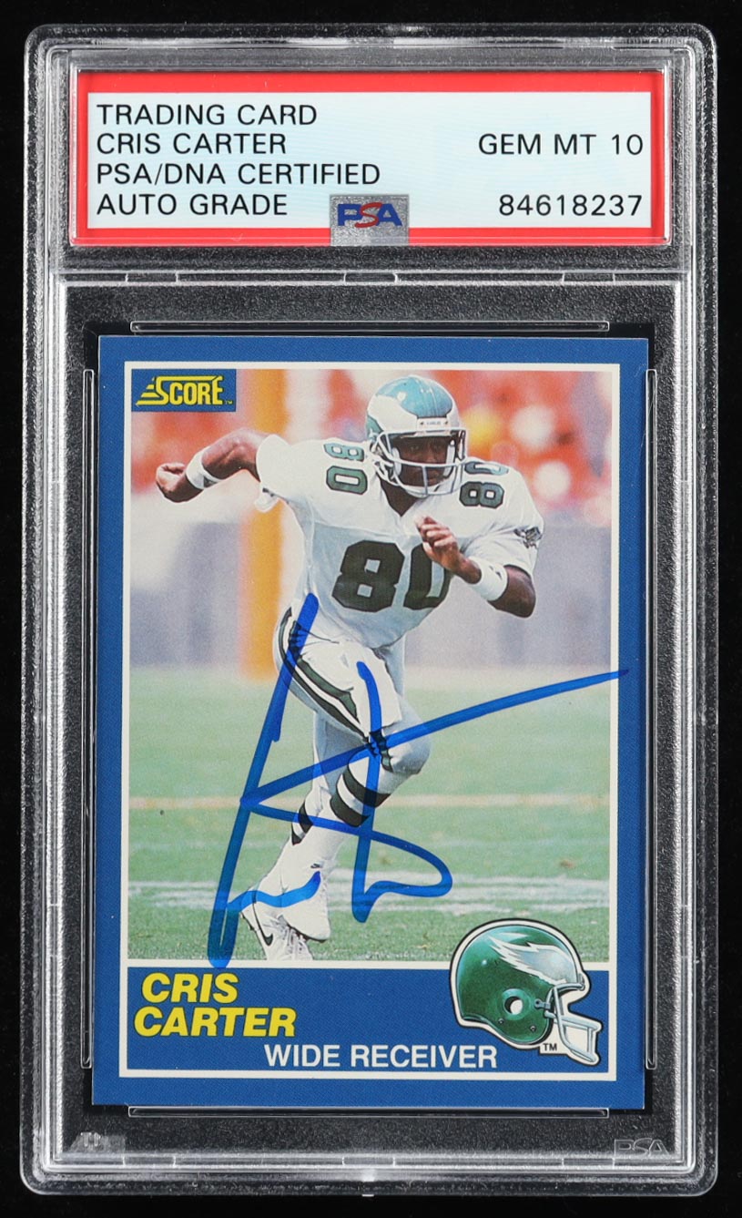 Cris Carter Signed 1989 Score #72 RC (PSA | Autograph Graded 10) at PristineAuction.com Cris Carter Signed 1989 Score #72 RC (PSA | Autograph Graded 10) at PristineAuction.com