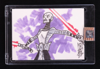 Asajj Ventress | Star Wars | Original Art Sketch Card by Tom Hodges (1/1 Original Art) at PristineAuction.com