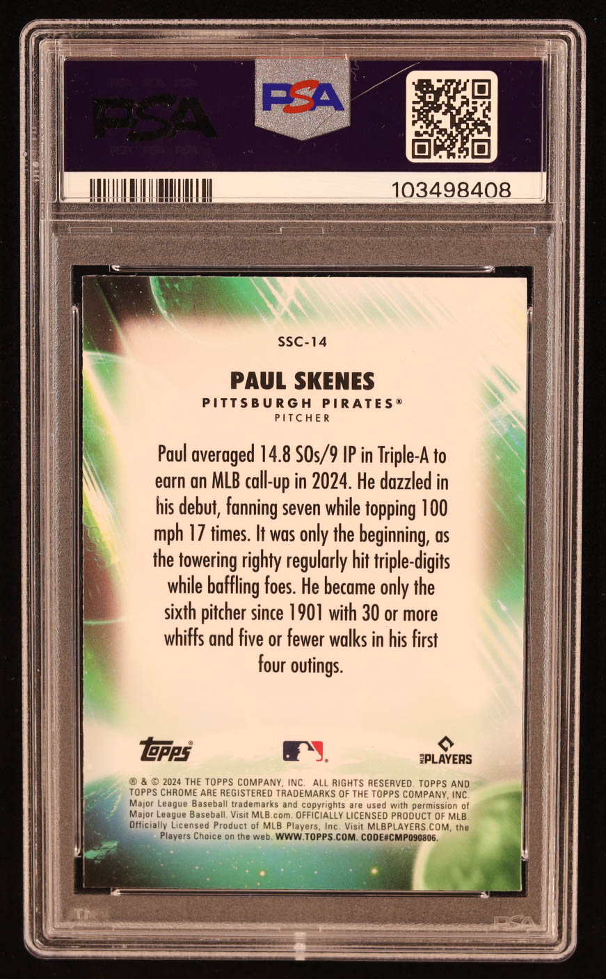 Paul Skenes 2024 Topps Chrome Update Stratospheric Stars #14 RC (PSA 10) at PristineAuction.com Paul Skenes 2024 Topps Chrome Update Stratospheric Stars #14 RC (PSA 10) at PristineAuction.com