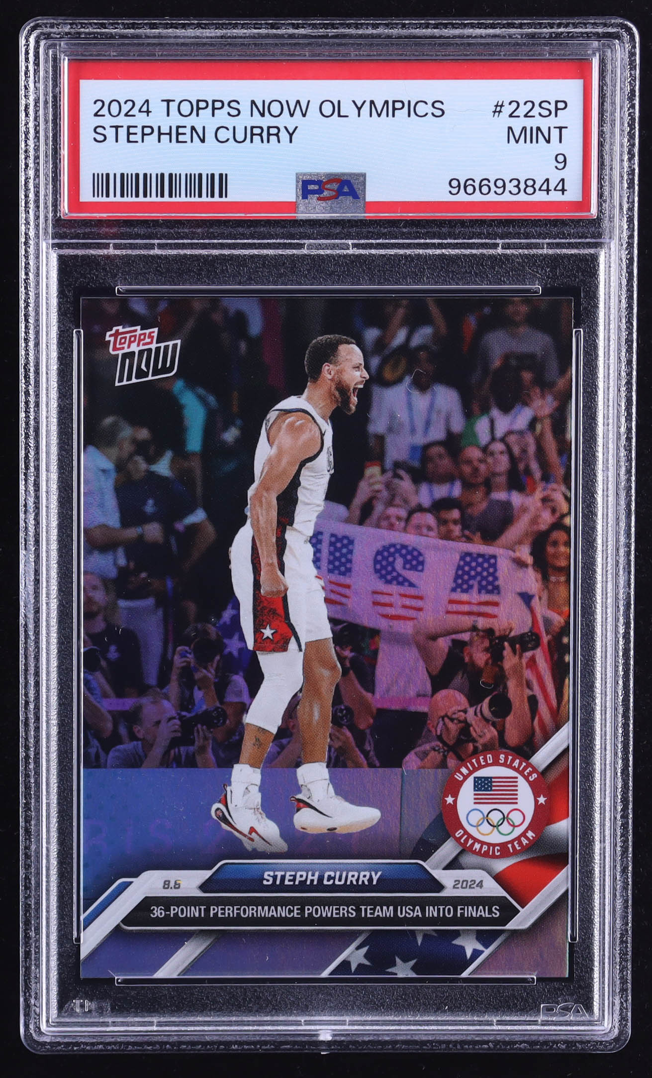 Stephen Curry 2024 Topps Now Olympic Games Rainbow Foil #22SP (PSA 9) at PristineAuction.com Stephen Curry 2024 Topps Now Olympic Games Rainbow Foil #22SP (PSA 9) at PristineAuction.com