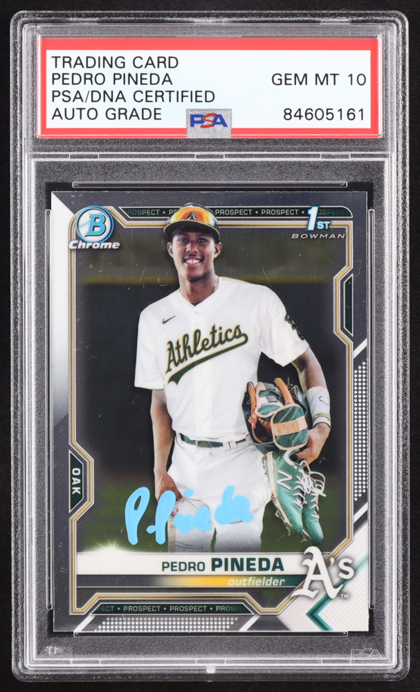 Pedro Pineda Signed 2021 Bowman Chrome Prospects #BCP216 RC (PSA | Auto 10) at PristineAuction.com Pedro Pineda Signed 2021 Bowman Chrome Prospects #BCP216 RC (PSA | Auto 10) at PristineAuction.com