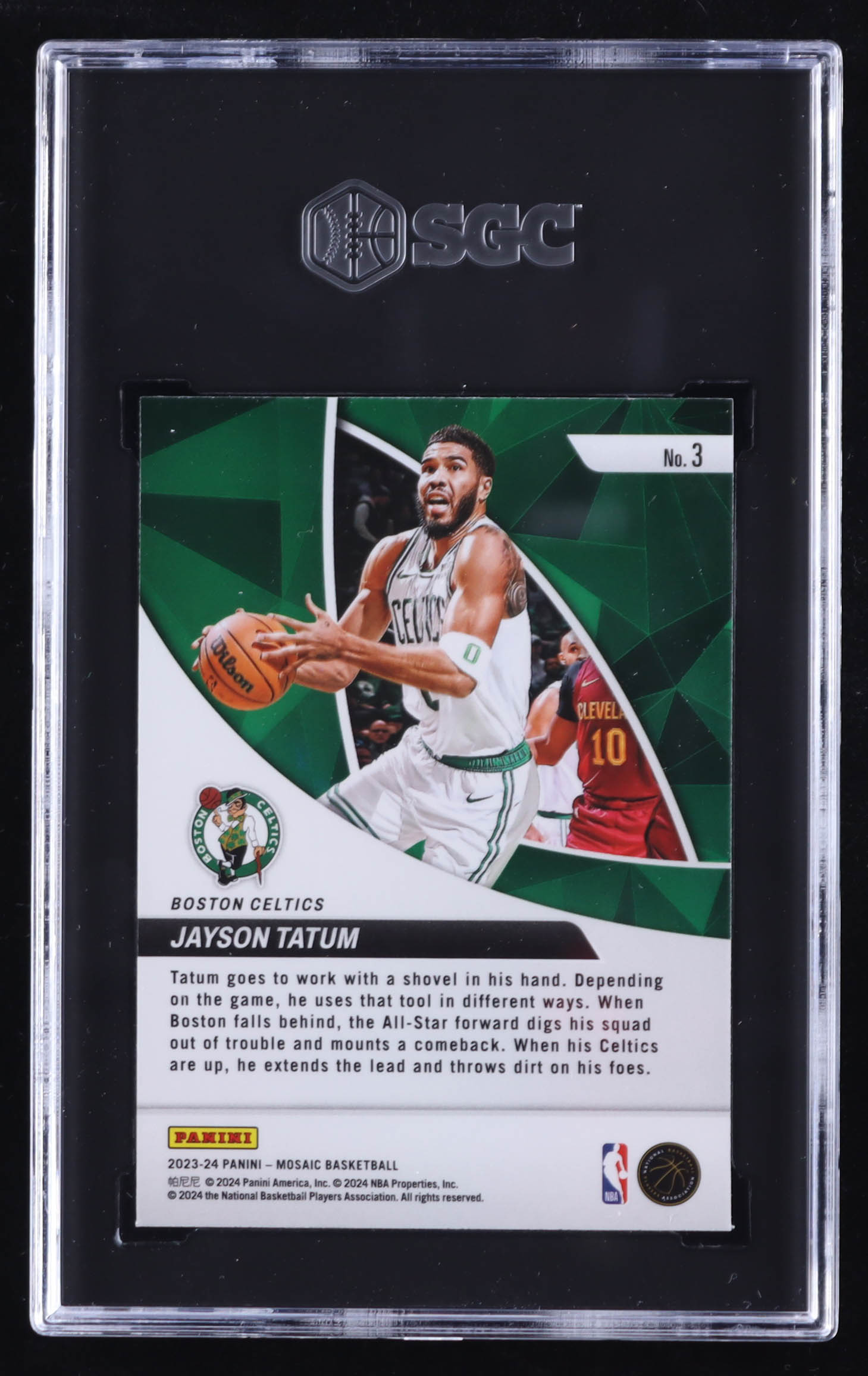 Jayson Tatum 2023-24 Panini Mosaic Elevate #3 (SGC 10) at PristineAuction.com Jayson Tatum 2023-24 Panini Mosaic Elevate #3 (SGC 10) at PristineAuction.com