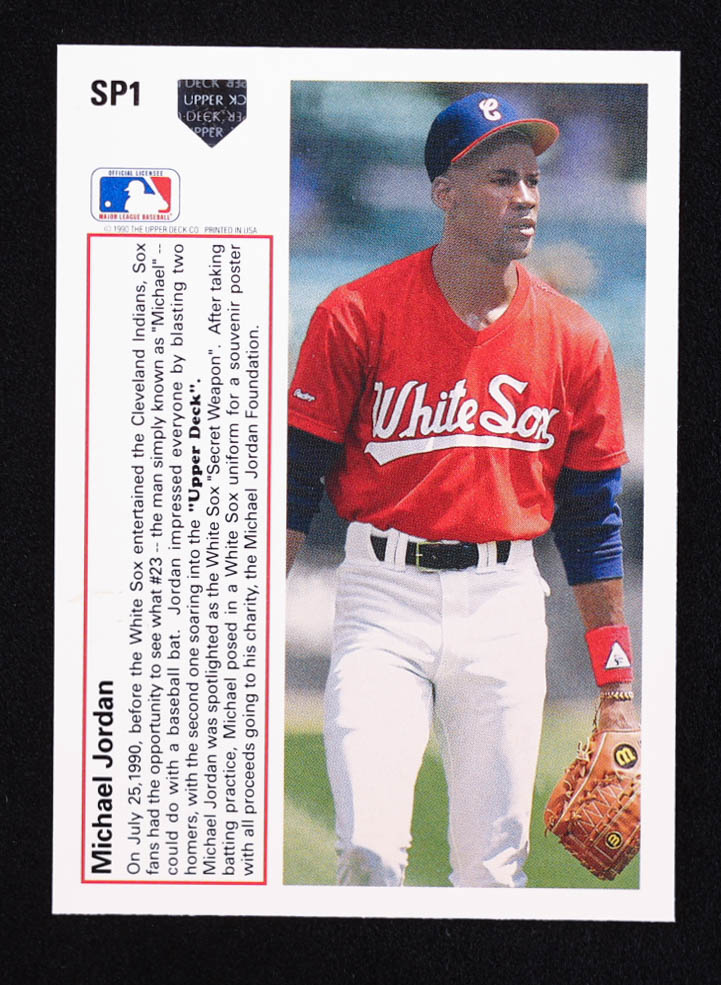 Michael Jordan 1991 Upper Deck #SP1 SP RC / Shown Batting in White Sox Uniform at PristineAuction.com Michael Jordan 1991 Upper Deck #SP1 SP RC / Shown Batting in White Sox Uniform at PristineAuction.com