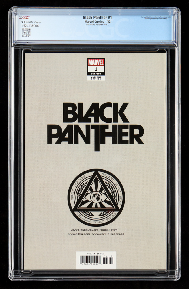 2022 "Black Panther" Issue #1 Nakayama "Virgin" Variant Cover Marvel Comic Book (CGC 9.8) at PristineAuction.com 2022 "Black Panther" Issue #1 Nakayama "Virgin" Variant Cover Marvel Comic Book (CGC 9.8) at PristineAuction.com