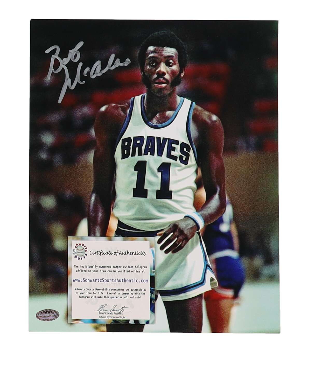 Bob McAdoo Signed Braves 8x10 Photo (Schwartz) at PristineAuction.com Bob McAdoo Signed Braves 8x10 Photo (Schwartz) at PristineAuction.com