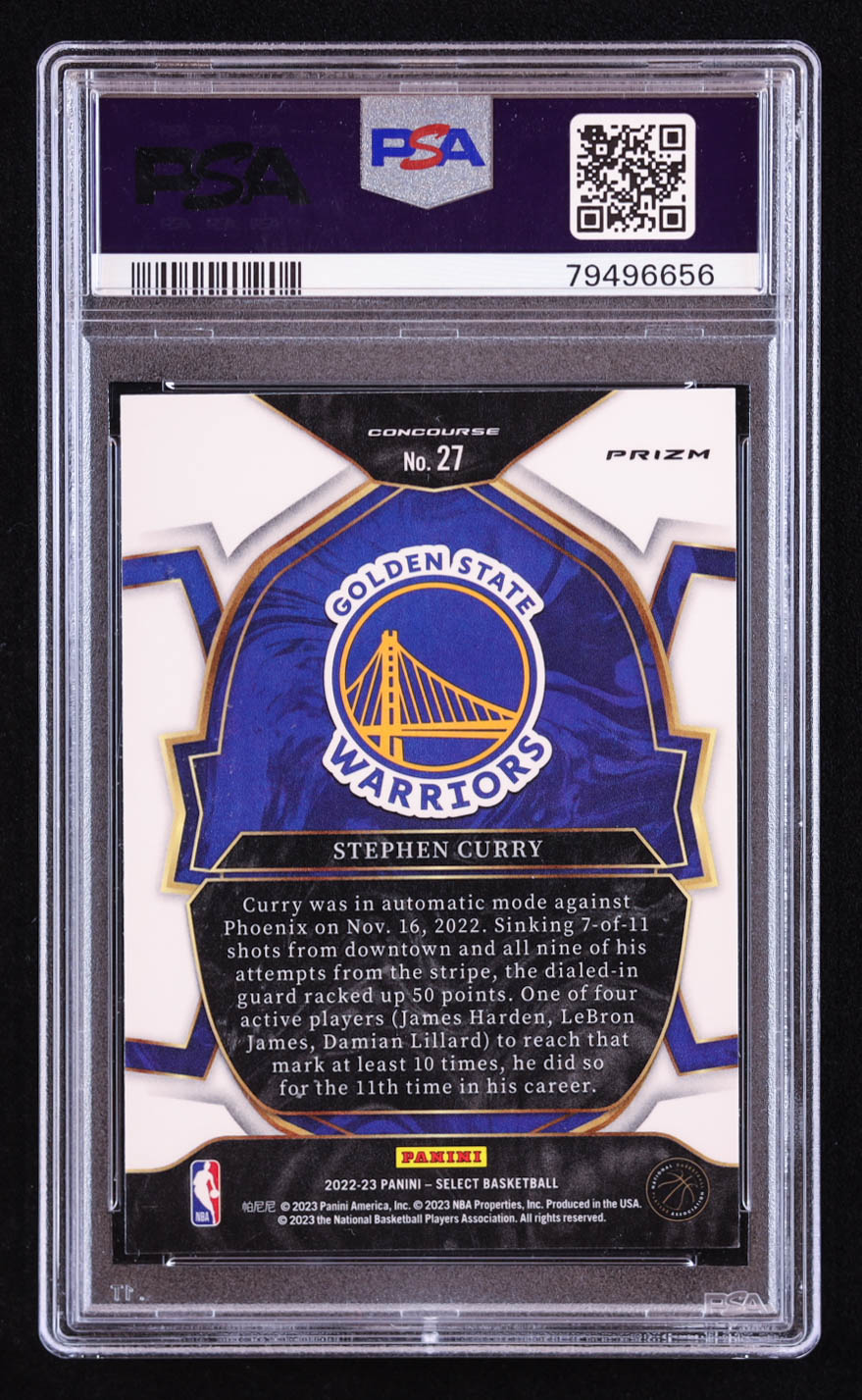 Stephen Curry 2022-23 Select Prizms Red Cracked Ice #27 (PSA 10) at PristineAuction.com Stephen Curry 2022-23 Select Prizms Red Cracked Ice #27 (PSA 10) at PristineAuction.com