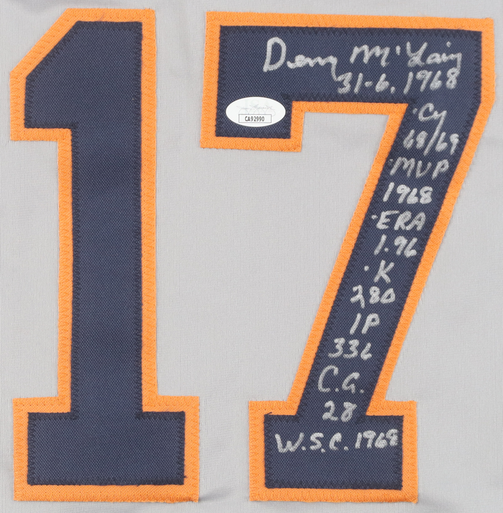 Denny McLain Signed Jersey with Multiple Career Stat Inscriptions (JSA) at PristineAuction.com Denny McLain Signed Jersey with Multiple Career Stat Inscriptions (JSA) at PristineAuction.com