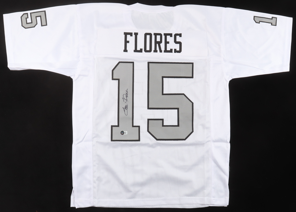 Tom Flores Signed Jersey (Beckett) at PristineAuction.com Tom Flores Signed Jersey (Beckett) at PristineAuction.com