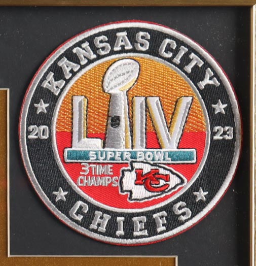 Patrick Mahomes Custom Framed Jersey Display With Chiefs Pin & (2) Team Logo Patches at PristineAuction.com Patrick Mahomes Custom Framed Jersey Display With Chiefs Pin & (2) Team Logo Patches at PristineAuction.com