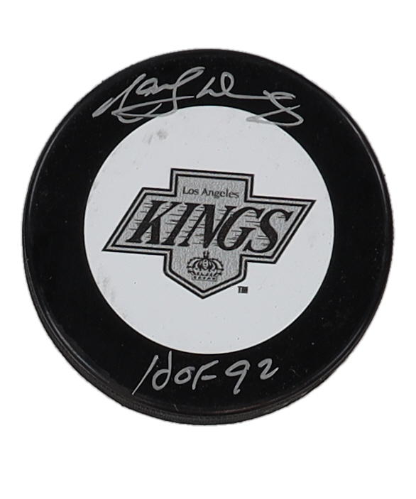Marcel Dionne Signed Kings Logo Hockey Puck Inscribed "HOF 92" (Schwartz) at PristineAuction.com Marcel Dionne Signed Kings Logo Hockey Puck Inscribed "HOF 92" (Schwartz) at PristineAuction.com