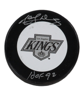 Marcel Dionne Signed Kings Logo Hockey Puck Inscribed "HOF 92" (Schwartz) at PristineAuction.com