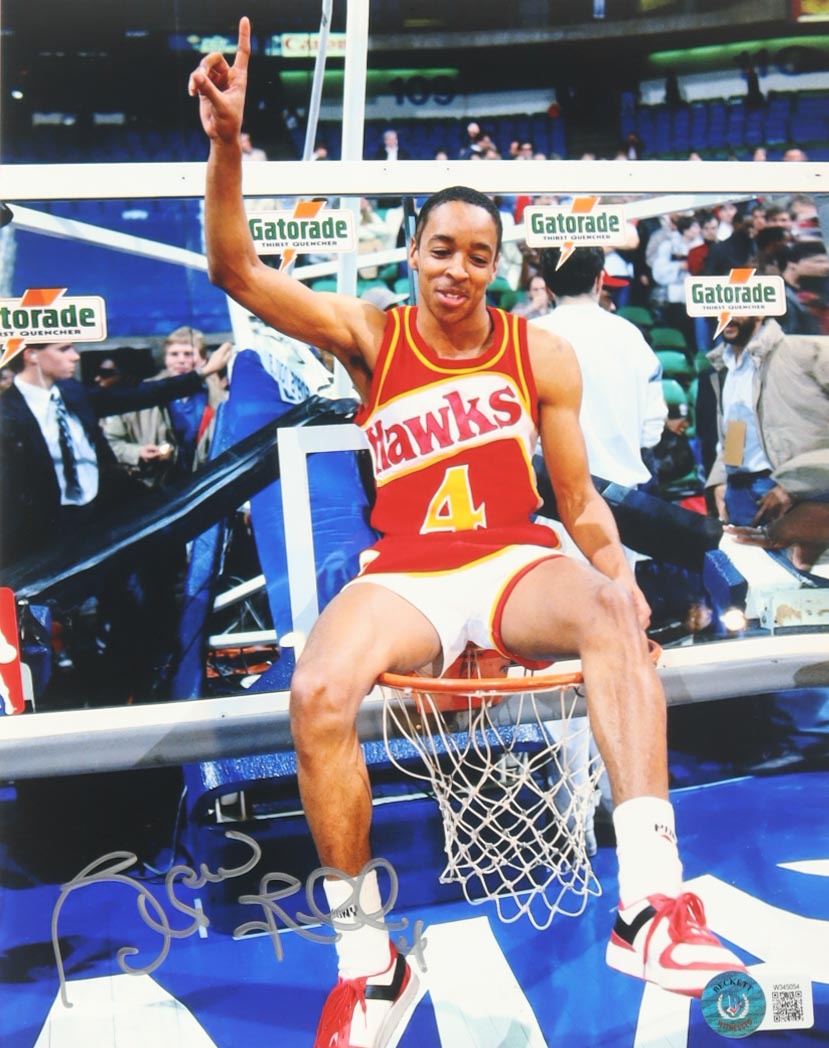 Spud Webb Signed Hawks 8x10 Photo (Beckett) at PristineAuction.com Spud Webb Signed Hawks 8x10 Photo (Beckett) at PristineAuction.com
