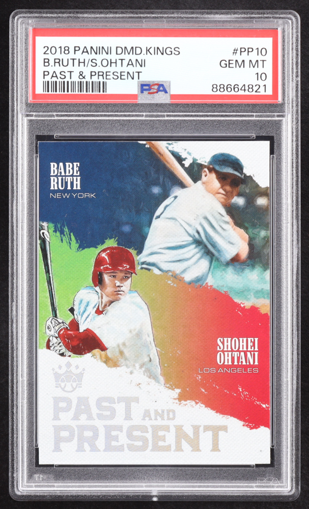 Babe Ruth / Shohei Ohtani RC 2018 Diamond Kings Past and Present #10 (PSA 10) at PristineAuction.com Babe Ruth / Shohei Ohtani RC 2018 Diamond Kings Past and Present #10 (PSA 10) at PristineAuction.com