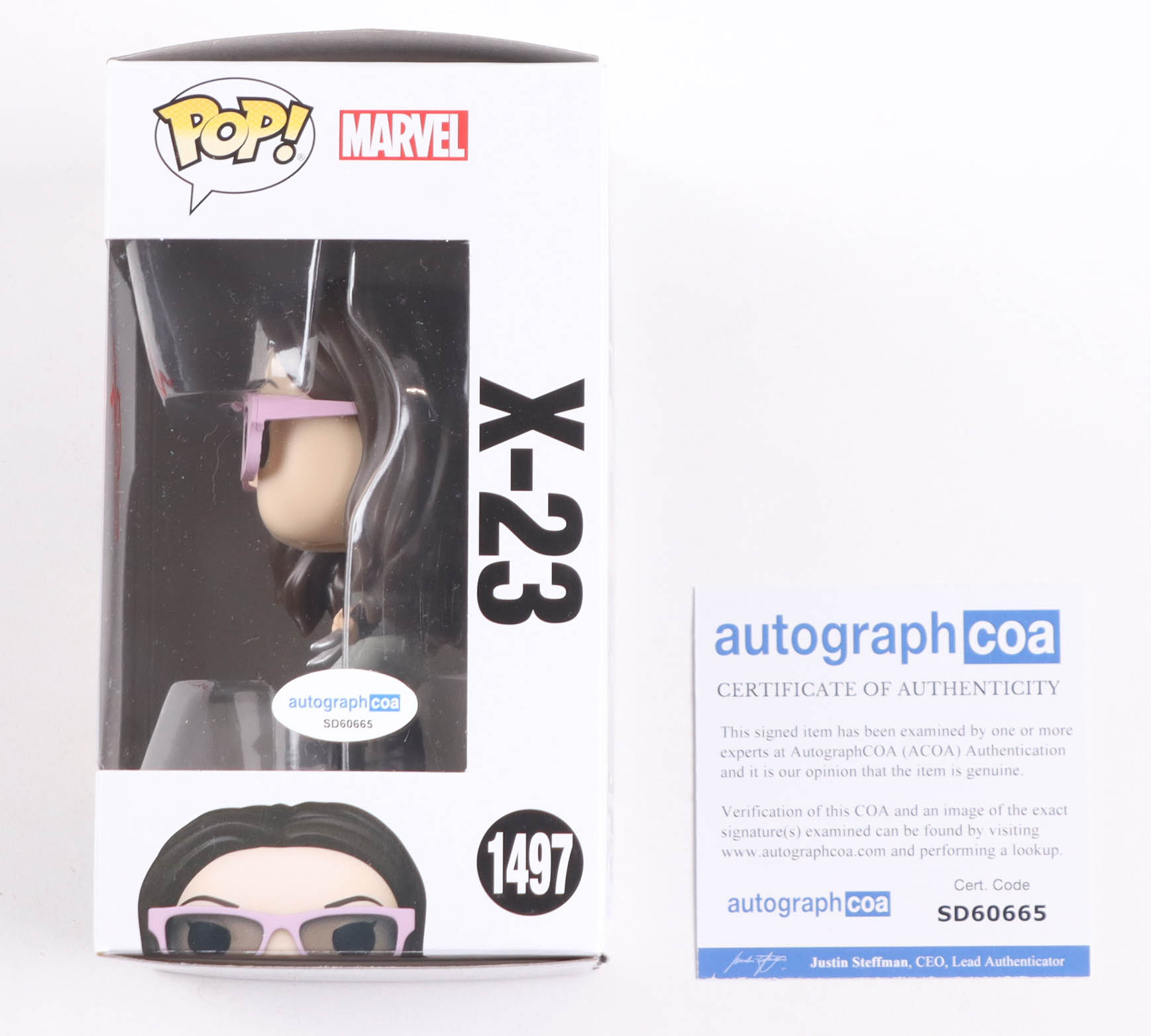 Dafne Keen Signed "Deadpool Wolverine" #1497 X-23 Bobble-Head Funko Pop! Vinyl Figure (AutographCOA) at PristineAuction.com Dafne Keen Signed "Deadpool Wolverine" #1497 X-23 Bobble-Head Funko Pop! Vinyl Figure (AutographCOA) at PristineAuction.com
