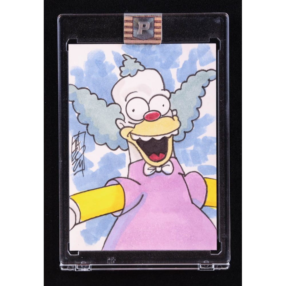 Krusty The Clown | The Simpsons | Original Art Sketch Card by Tom Hodges (1/1 Original Art) at PristineAuction.com