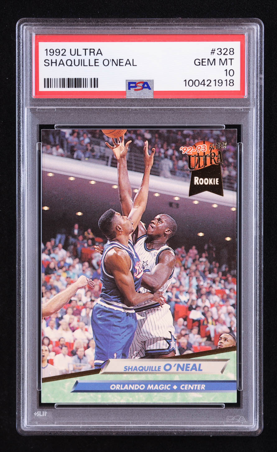 Shaquille O'Neal 1992-93 Ultra #328 RC (PSA 9) at PristineAuction.com Shaquille O'Neal 1992-93 Ultra #328 RC (PSA 9) at PristineAuction.com