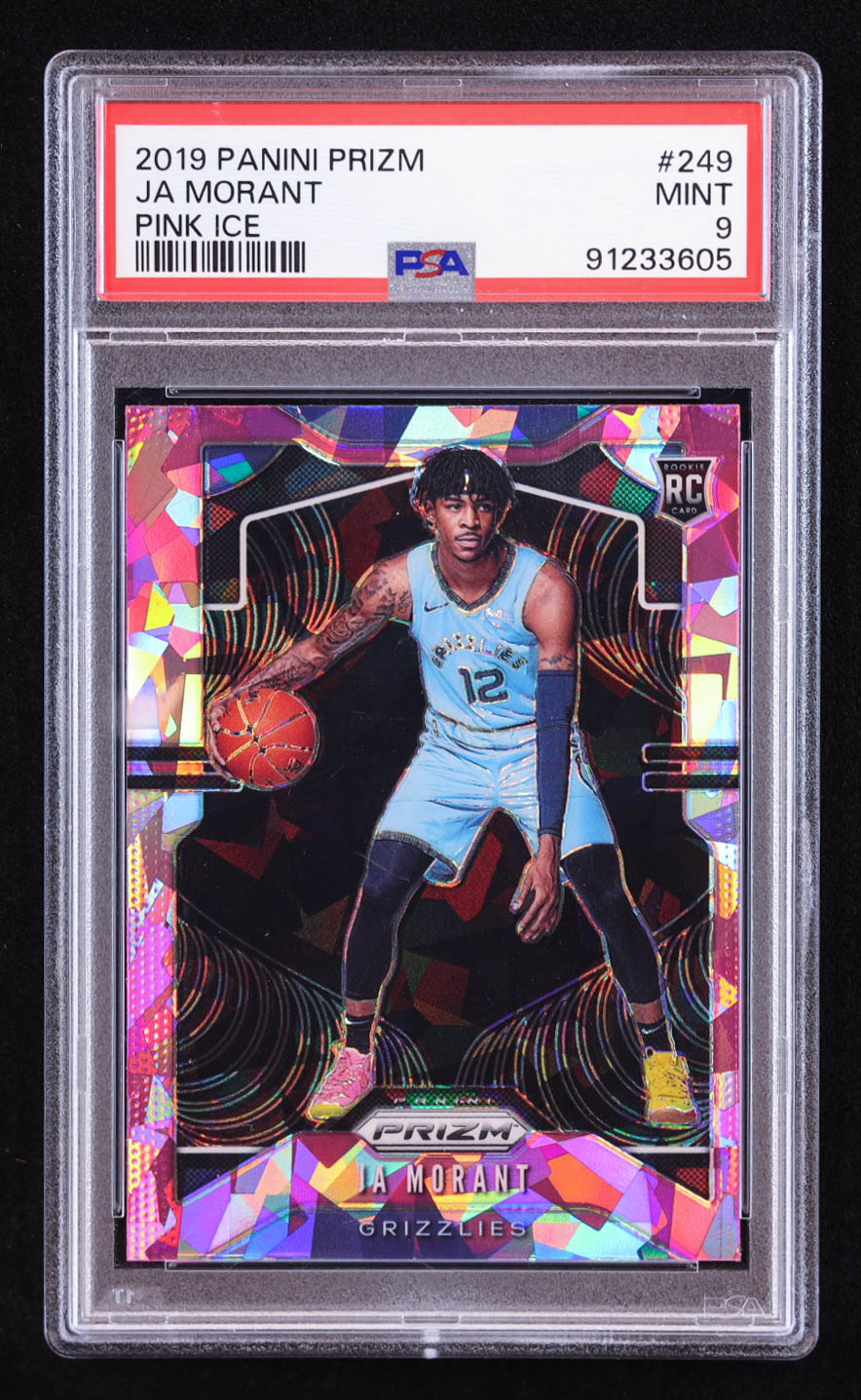 Ja Morant 2019-20 Panini Prizm Prizms Pink Ice #249 RC (PSA 9) at PristineAuction.com Ja Morant 2019-20 Panini Prizm Prizms Pink Ice #249 RC (PSA 9) at PristineAuction.com