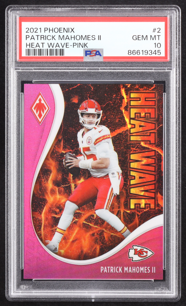 Patrick Mahomes II 2021 Panini Phoenix Heat Wave Pink #2 #109/175 (PSA 10) at PristineAuction.com Patrick Mahomes II 2021 Panini Phoenix Heat Wave Pink #2 #109/175 (PSA 10) at PristineAuction.com